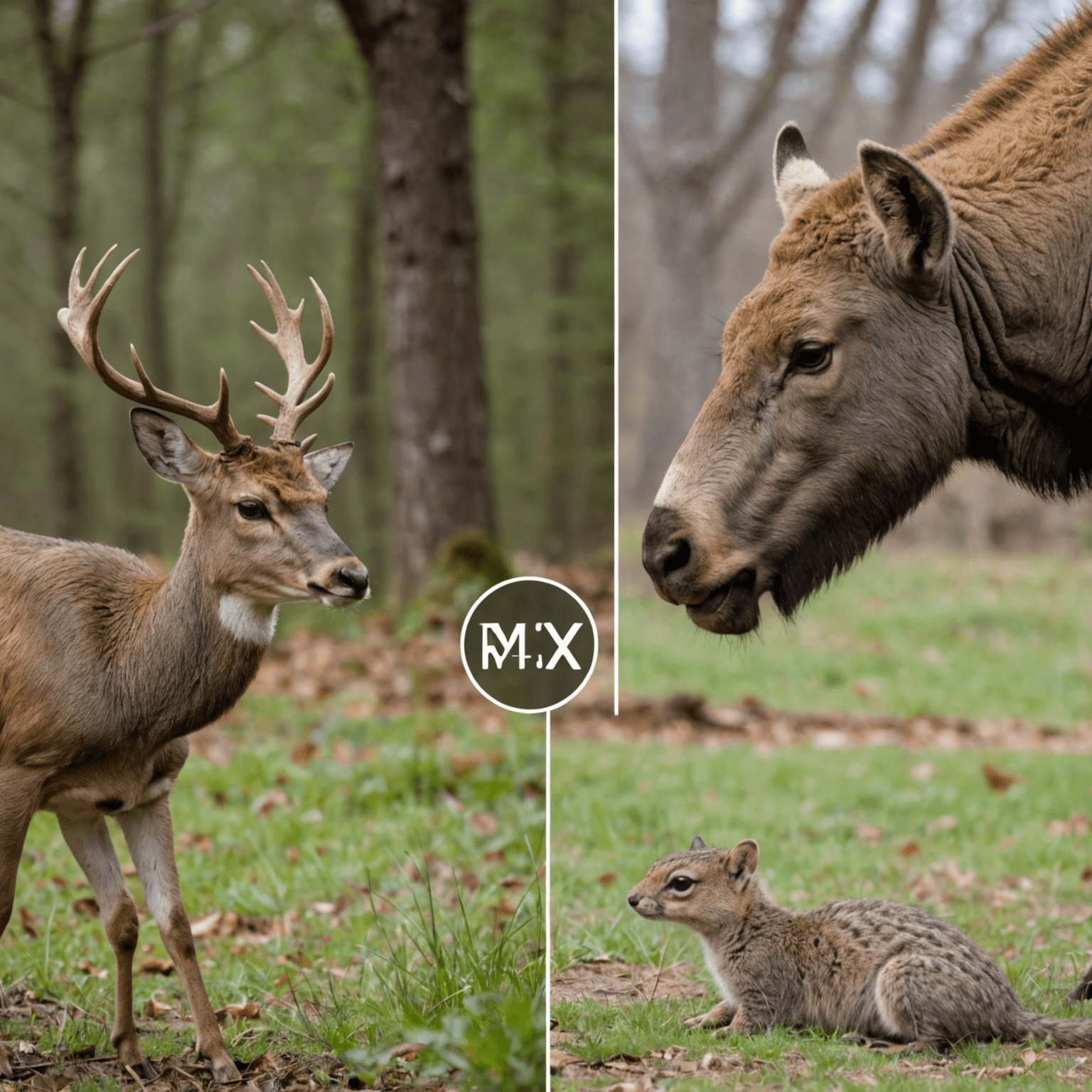 A split-screen image showing a poorly composed wildlife photo on the left and a well-composed photo on the right, demonstrating the rule of thirds and proper focus on the animal's eyes